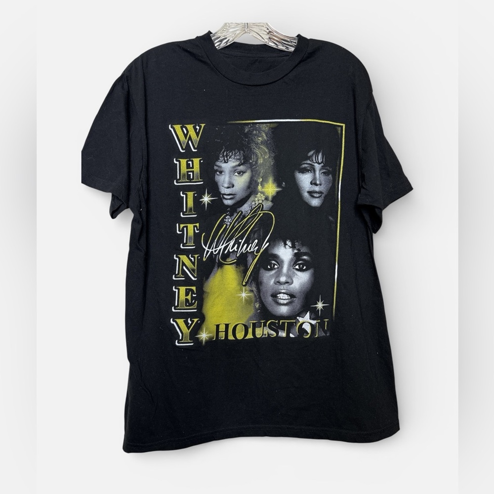 Whitney Houston Graphic T-Shirt Large Black